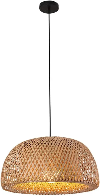 B&B Handwoven Bamboo Dome Pendant Light