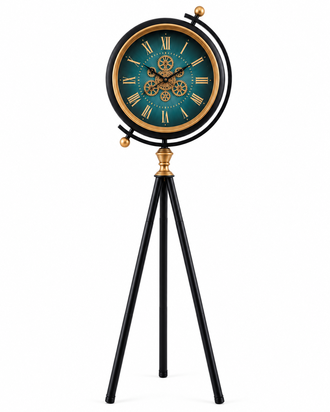 Legacy Hour Luxury Designer Silent Movement Standing Clocks for the Home With Moving Gear Mechanism Buy Wall Clock Online (Steel Body)