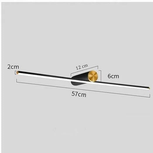 Modern Black & Gold Linear LED Wall Light