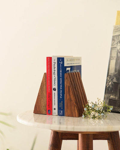 Unique Triangle Bookends | Decorative Book Stopper For Office And Home Decor