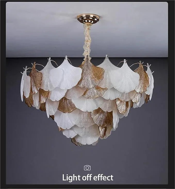 Golden Leaf Petal Chandelier