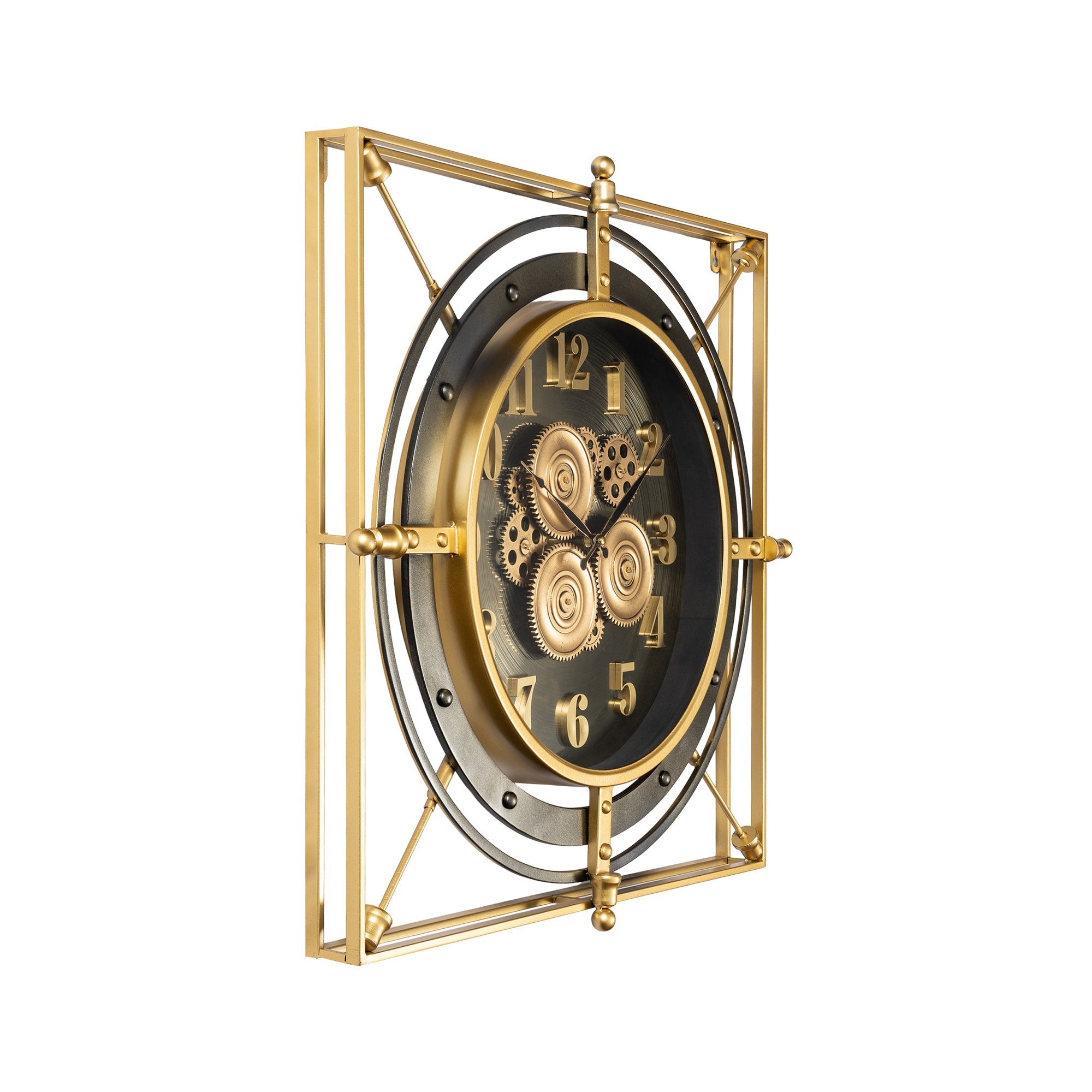 Grand Axis Luxury Designer Silent Movement Wall Clock For Living Room With Moving Gear Mechanism Buy Wall Clock Online (Steel Body)