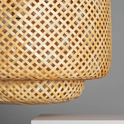 B&B Woven Bamboo Pendant Light – Double Layer Drum (Pack of 2)