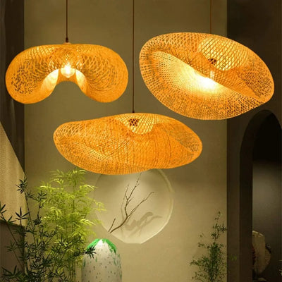 Handwoven Bamboo Artistic Pendant (Pack of 2)
