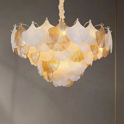 Golden Leaf Petal Chandelier
