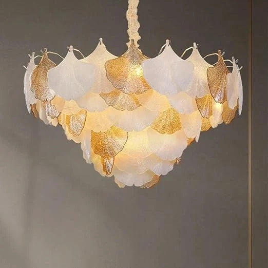 Golden Leaf Petal Chandelier