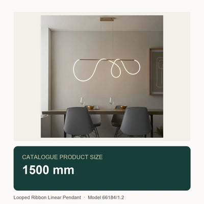 Bliss & Birch Looped Ribbon Linear Pendant