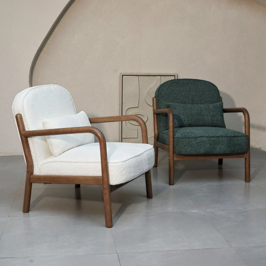 Elara Bouclé Armchair - Green
