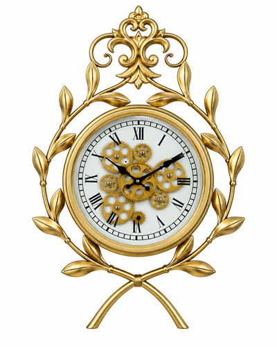 Royal Legacy Luxury Designer Silent Movement Wall Clock With Moving Gear Mechanism