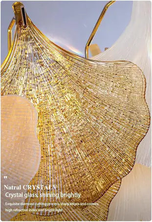 Golden Leaf Petal Chandelier