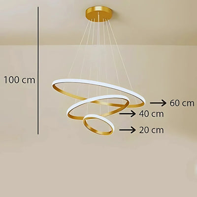 Three-Ring LED Chandelier