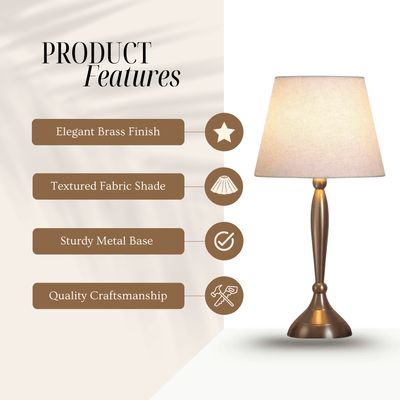 Brass Gold Table Lamp | Table Lamps for Living Room | Stylish Lamp Stands for Home Decor