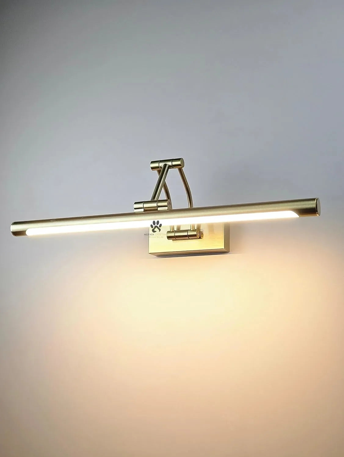 Gold-Tone Adjustable LED Mirror Light