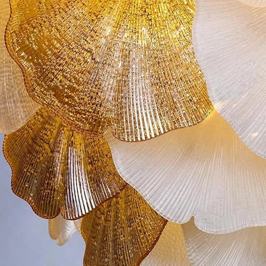 Golden Leaf Petal Chandelier