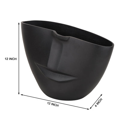 The Amused Black Face Vase | Unique Face Showpiece for Living Room & Home Decor | Flower Vase