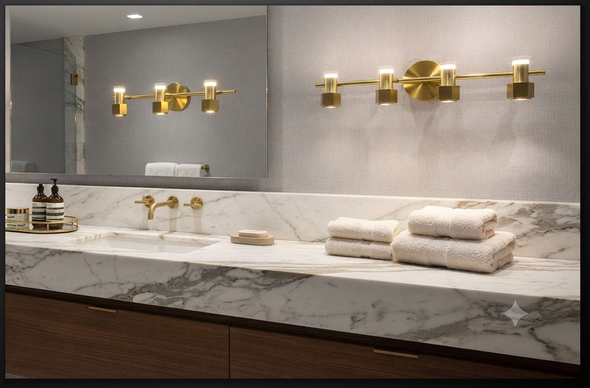 Bliss & Birch Brass-Toned Mirror Light