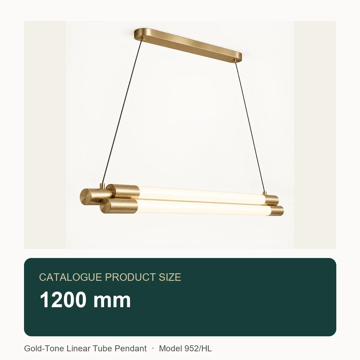 Bliss & Birch Gold-Tone Linear Tube Pendant