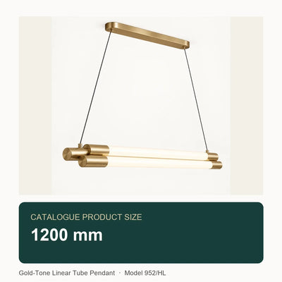 Bliss & Birch Gold-Tone Linear Tube Pendant
