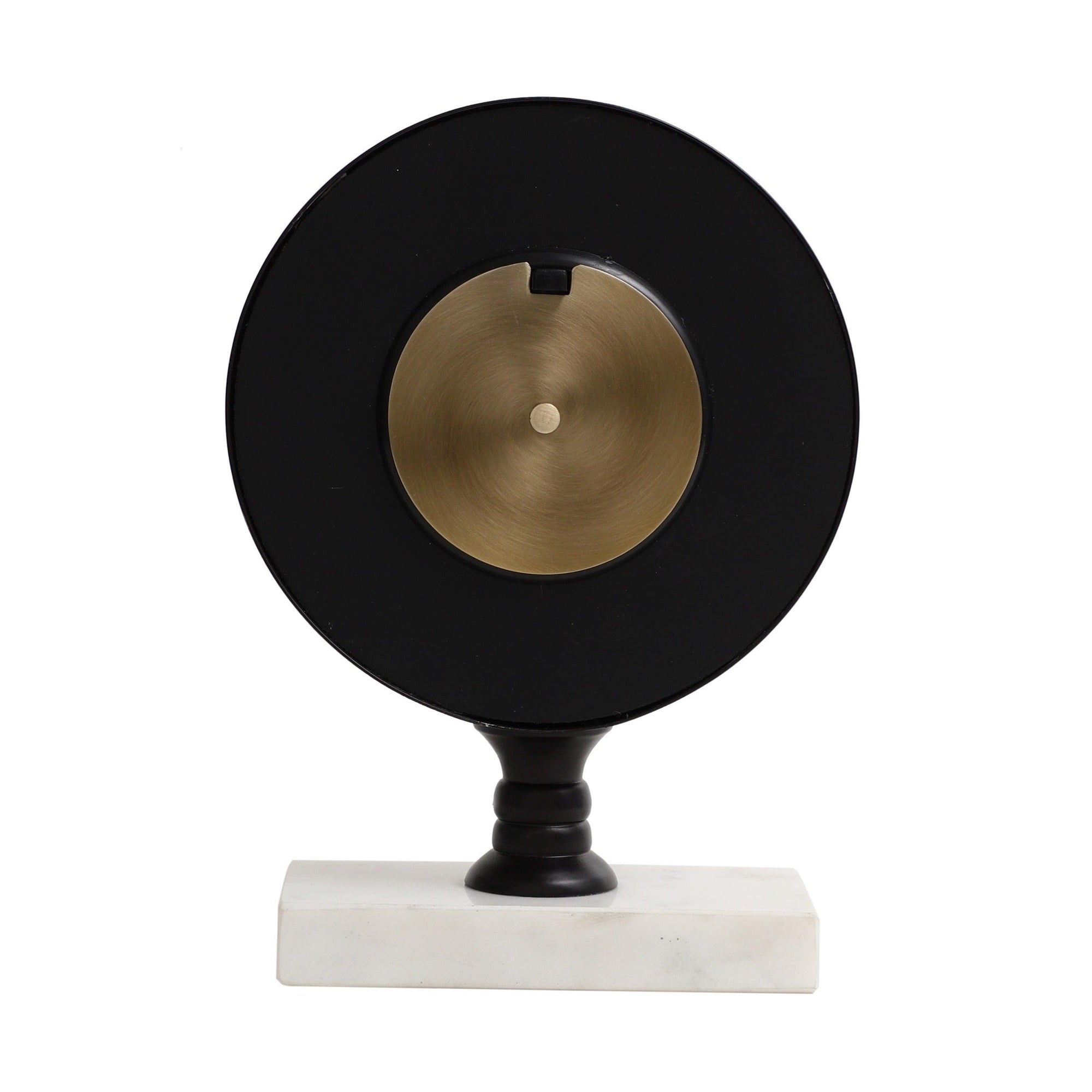 Seraphic Gold Marble Table Clock | Desk & Mantel Timepiece | Designer Office Desk Accessoried