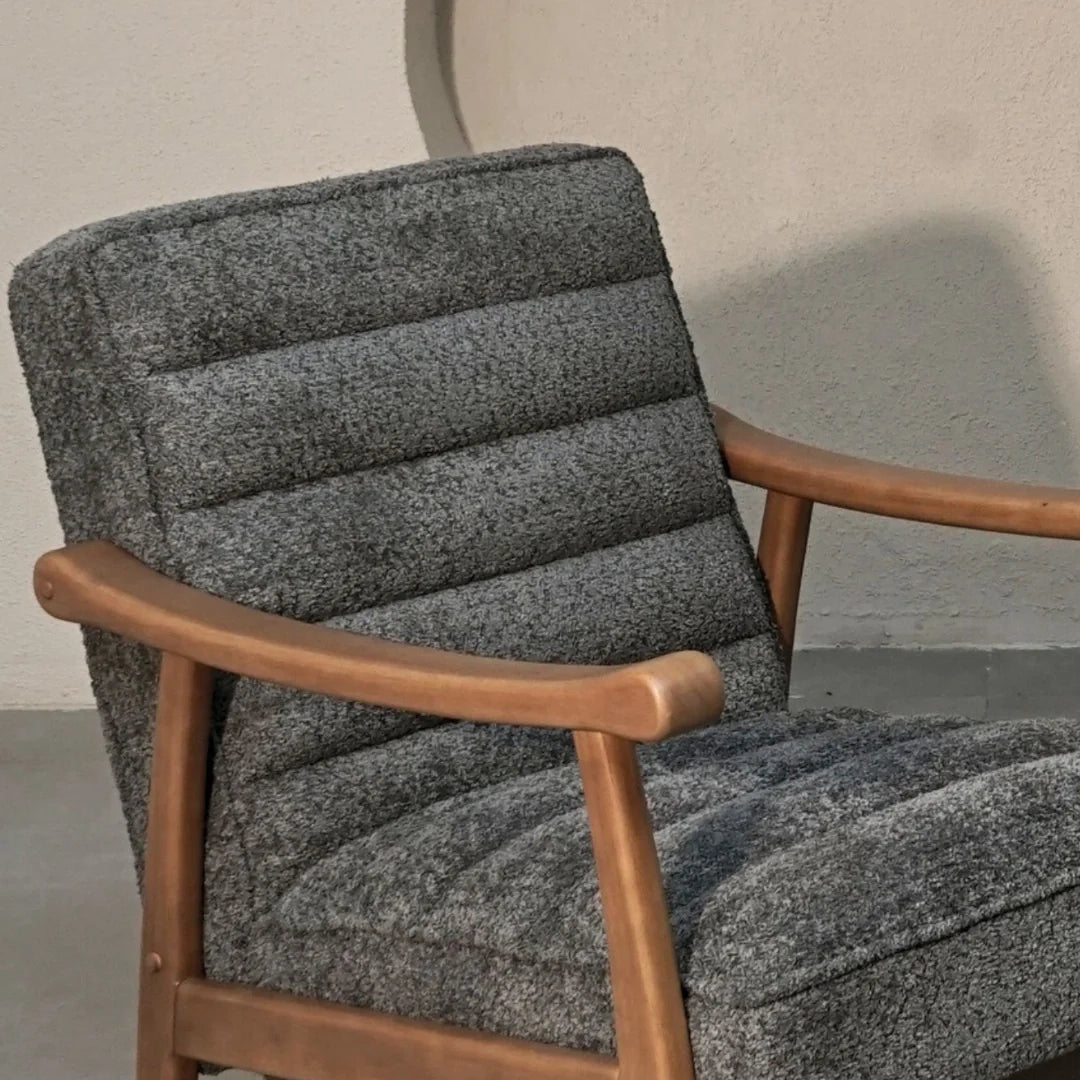 Rhea Bouclé Armchair - Grey