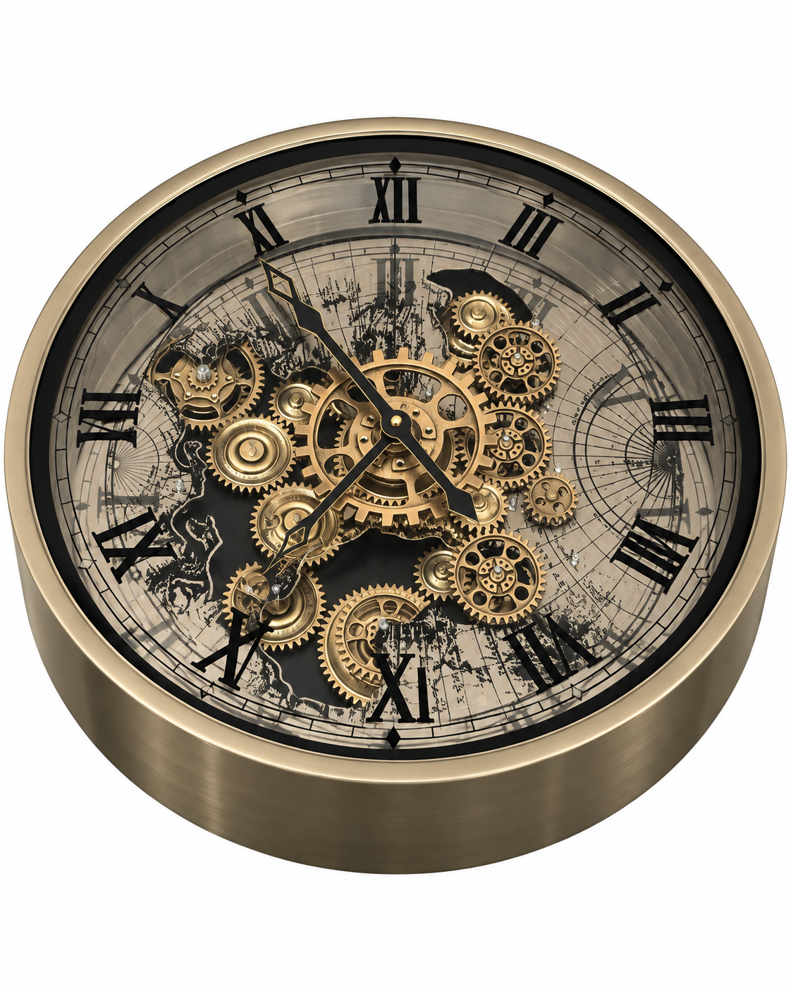 Time Traveller Wall Clock Luxury Designer Silent Movement Wall Clocks for the Home With Moving Gear Mechanism Buy Wall Clock Online (Steel Body) - Big