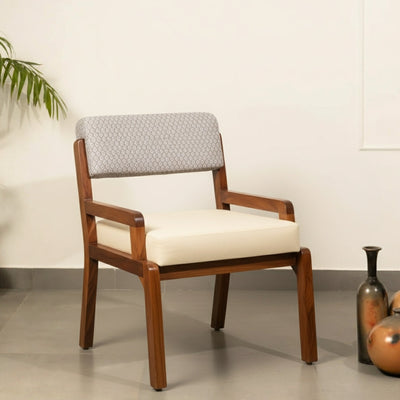 Zyra Upholstered Teakwood Dining Chair