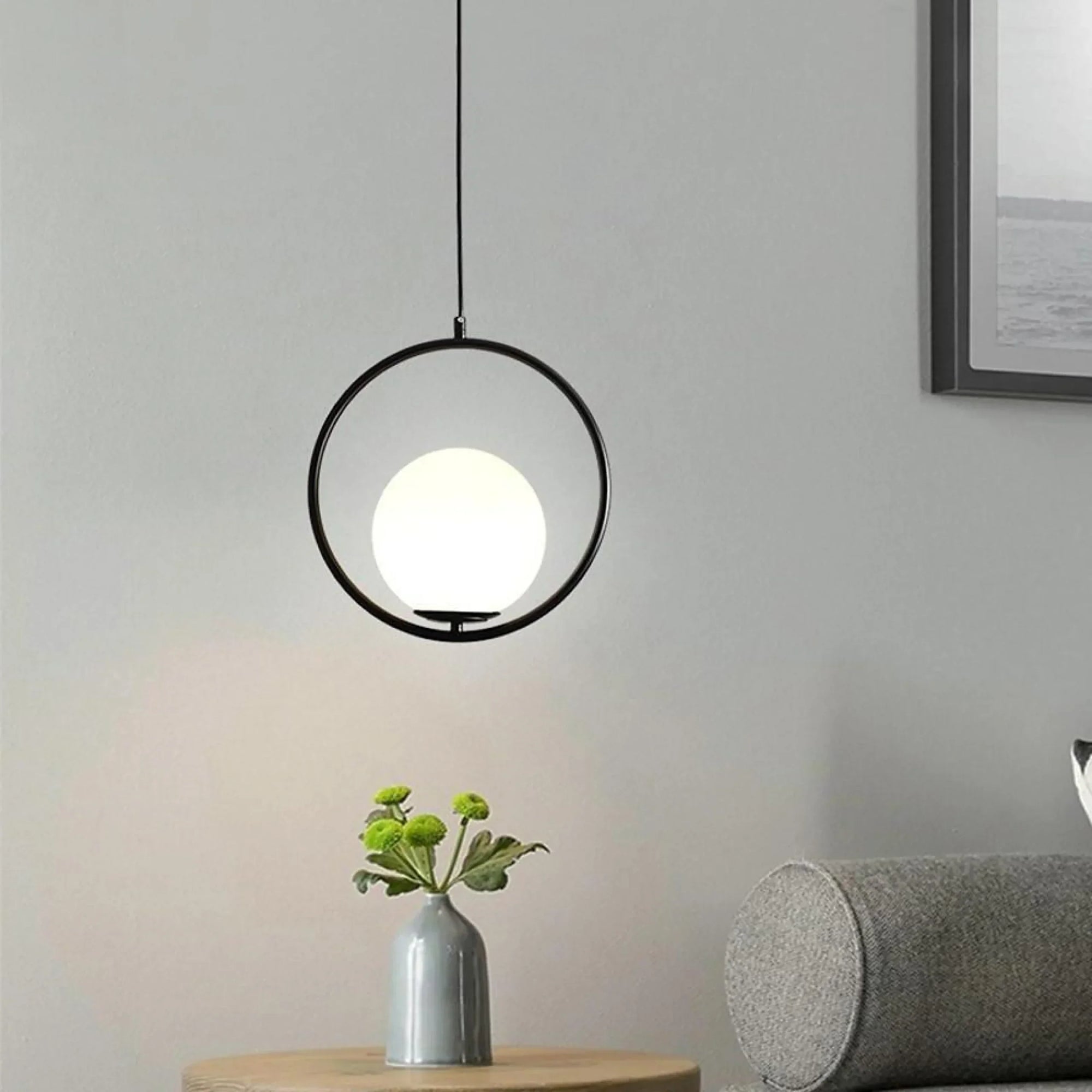 B&B Spherical Metal & Glass Hanging Light (Pack of 4)