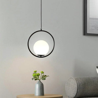 B&B Spherical Metal & Glass Hanging Light (Pack of 4)