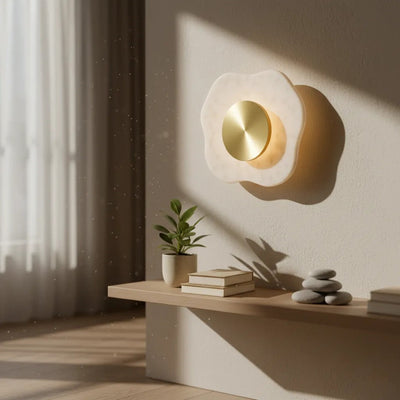 Bliss & Birch Helios Round Marble & Brass Wall Sconce | Luxury Modern Wall Light