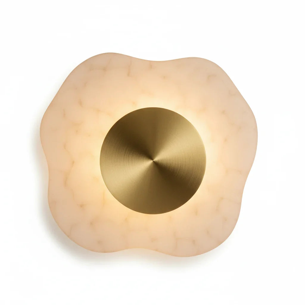Bliss & Birch Helios Round Marble & Brass Wall Sconce | Luxury Modern Wall Light