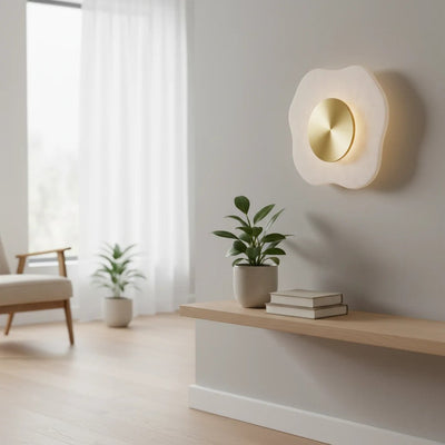 Bliss & Birch Helios Round Marble & Brass Wall Sconce | Luxury Modern Wall Light