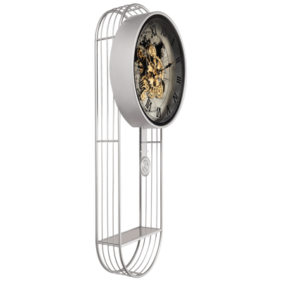 Phantom Dial Designer Silent Movement Pendulum Clock With Moving Gear Mechanism (Steel Body)