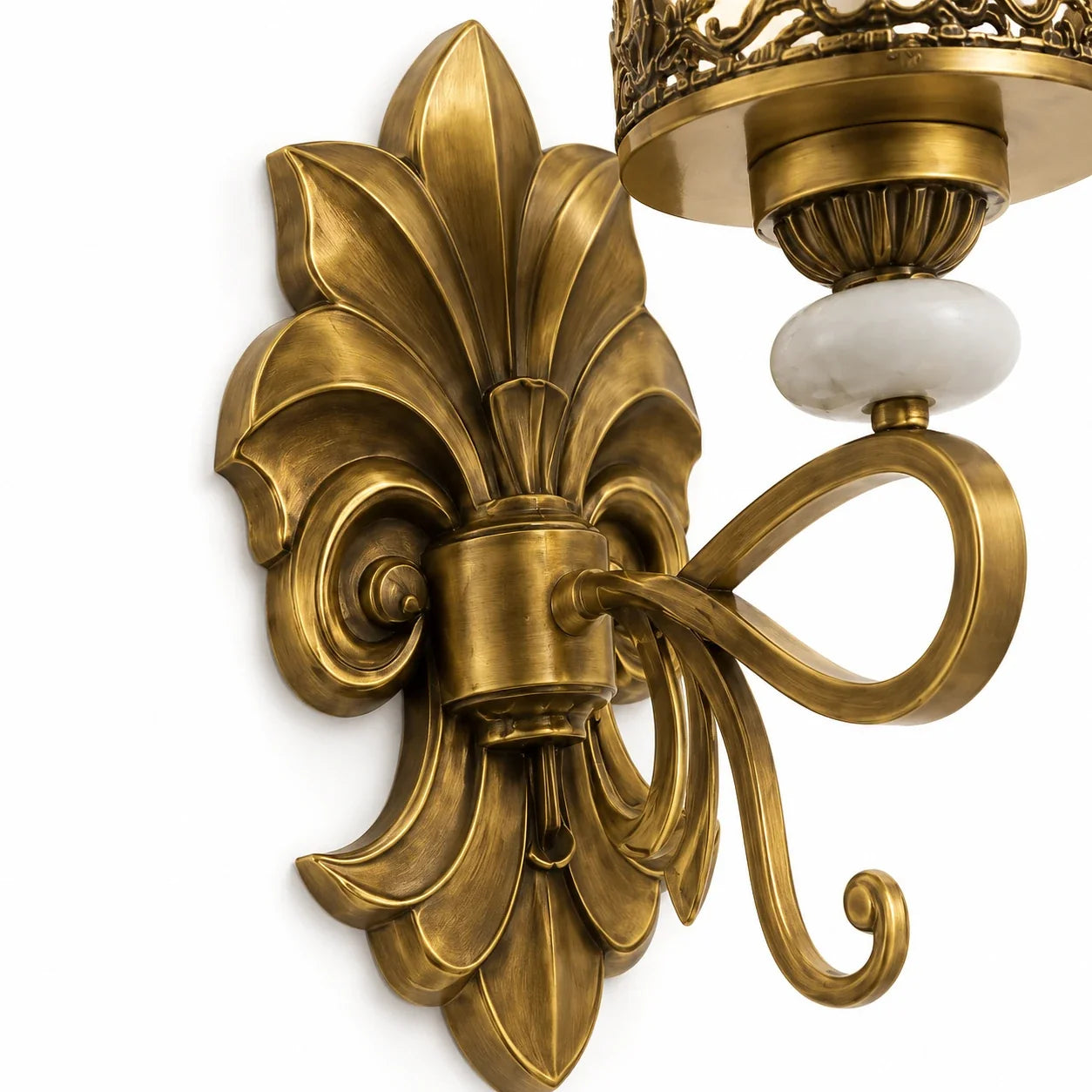 Antique Fleur Glass Wall Sconce