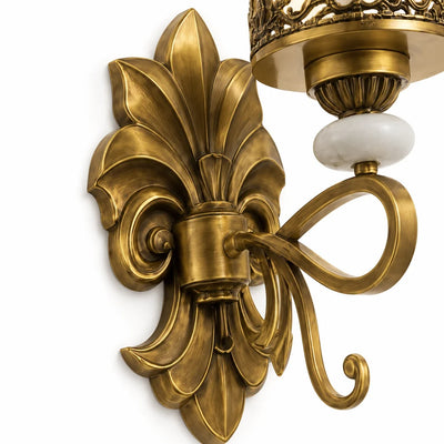 Antique Fleur Glass Wall Sconce