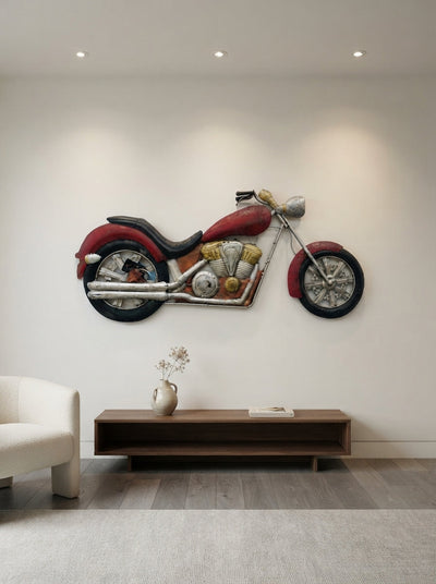 3D Metal Motorcycle Wall Art | Garage Decor