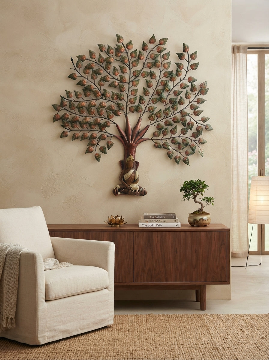 Bodhi Tree Buddha Wall Art | Metal Meditation Tree Decor