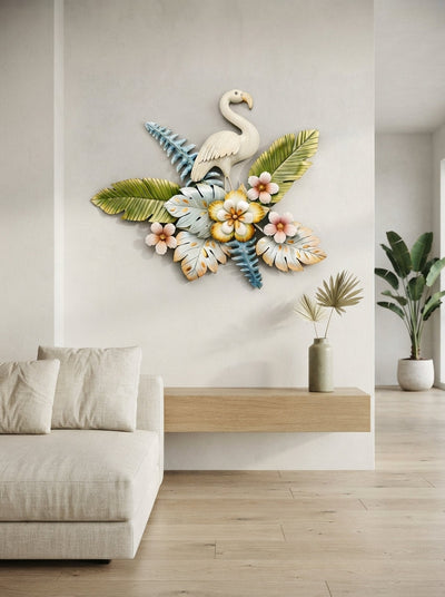 Flamingo Wall Art 30" x 36" – Decorative Metal Bird Wall Decor for Living Room & Bedroom