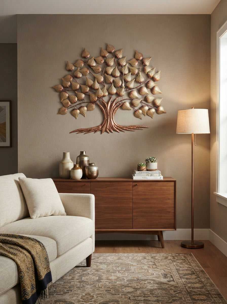 3D Metal Tree of Life Wall Art | Gold Copper Decor