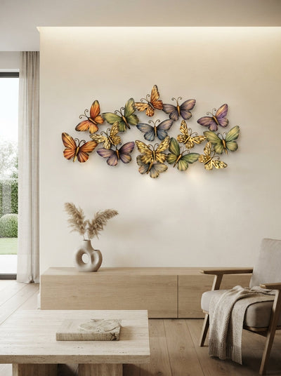 Butterflies Wall Art 48 Inch – Decorative Metal Butterfly Wall Decor for Living Room & Bedroom