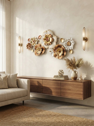 Bronze and Gold Wall Art 51 Inch – Elegant Metal Wall Decor for Living Room & Home Interiors
