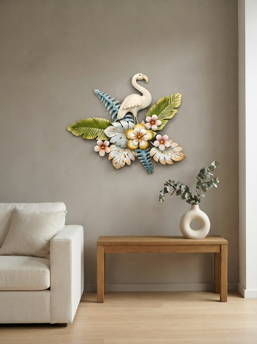 Flamingo Wall Art 30" x 36" – Decorative Metal Bird Wall Decor for Living Room & Bedroom