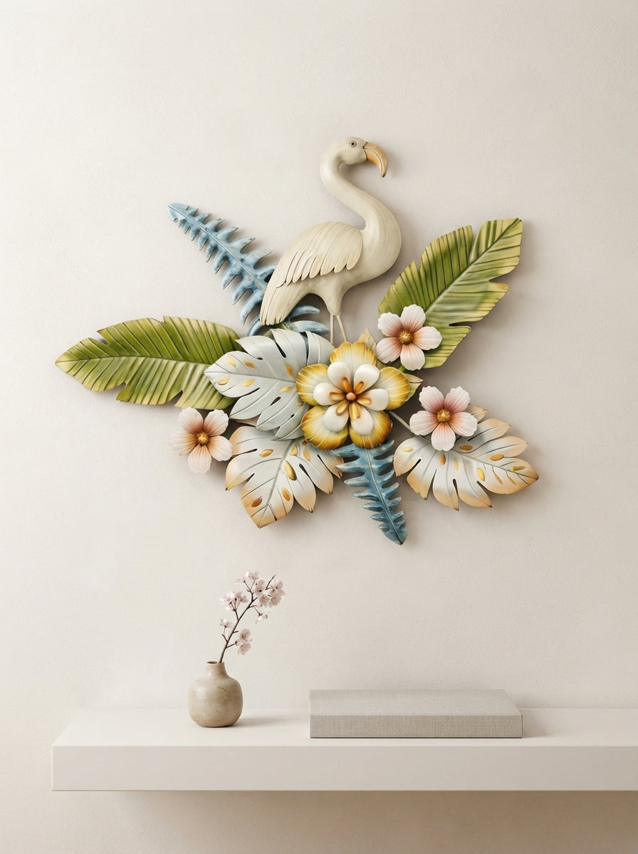 Flamingo Wall Art 30" x 36" – Decorative Metal Bird Wall Decor for Living Room & Bedroom