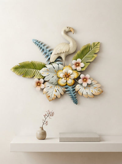 Flamingo Wall Art 30" x 36" – Decorative Metal Bird Wall Decor for Living Room & Bedroom