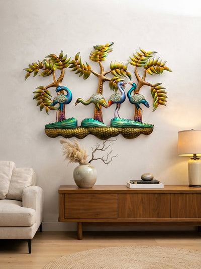 Flamingo Wall Art 40" x 30" – Decorative Metal Bird Wall Decor for Living Room & Home Interiors