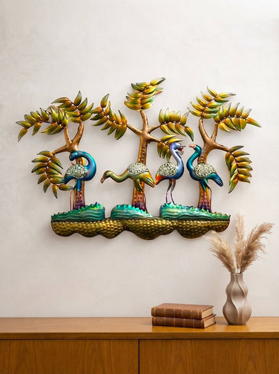Flamingo Wall Art 40" x 30" – Decorative Metal Bird Wall Decor for Living Room & Home Interiors