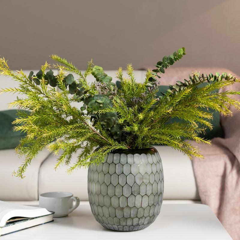 Harmony Hex Glass Vase | Decorative Table Vase | Modern Flower Vase for Living Room & Home Decor