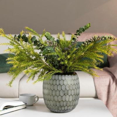 Harmony Hex Glass Vase | Decorative Table Vase | Modern Flower Vase for Living Room & Home Decor