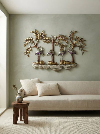 Flamingo Wall Art 40" x 30" – Decorative Metal Bird Wall Decor for Living Room & Home Interiors