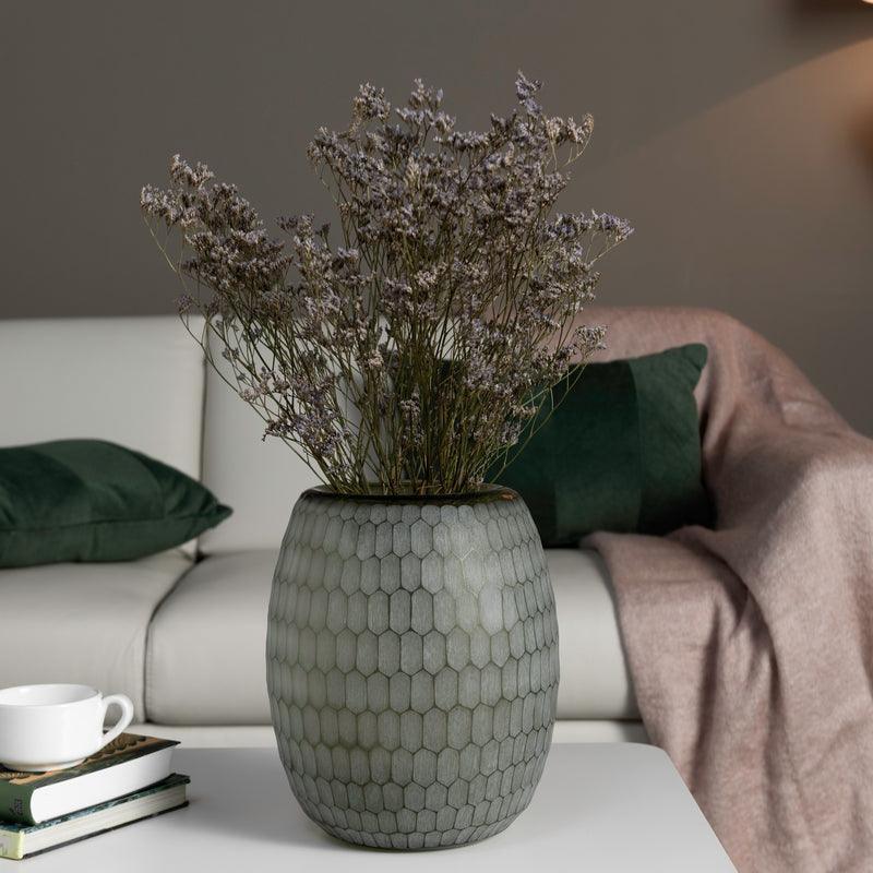 Harmony Hex Glass Vase | Decorative Table Vase | Modern Flower Vase for Living Room & Home Decor