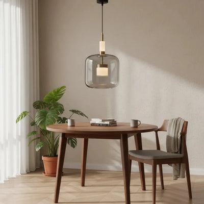 Modern Smoked Glass Dome Pendant